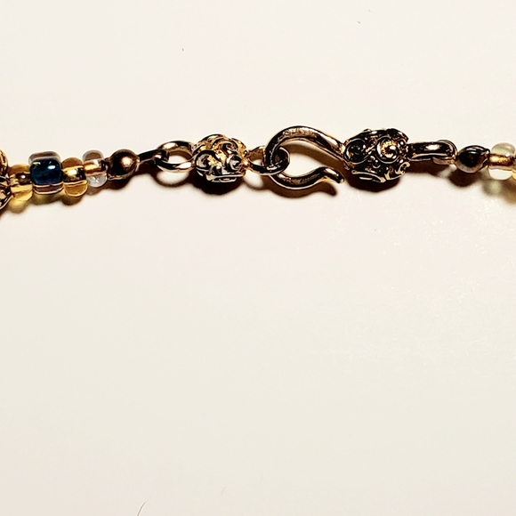 VINTAGE Colorful Beaded Necklace with Dragon Charm 24" L - Picture 6 of 9